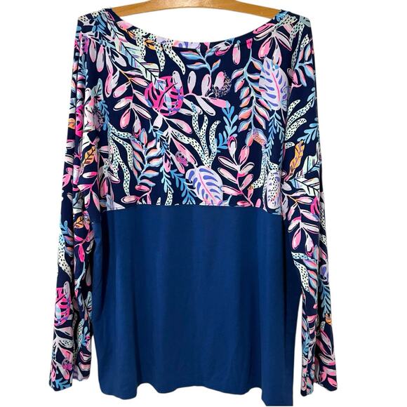 Lilly Pulitzer | Finn Top Oyster Bay Navy Preppy Beach Vacation- Size XXL - Picture 9 of 9